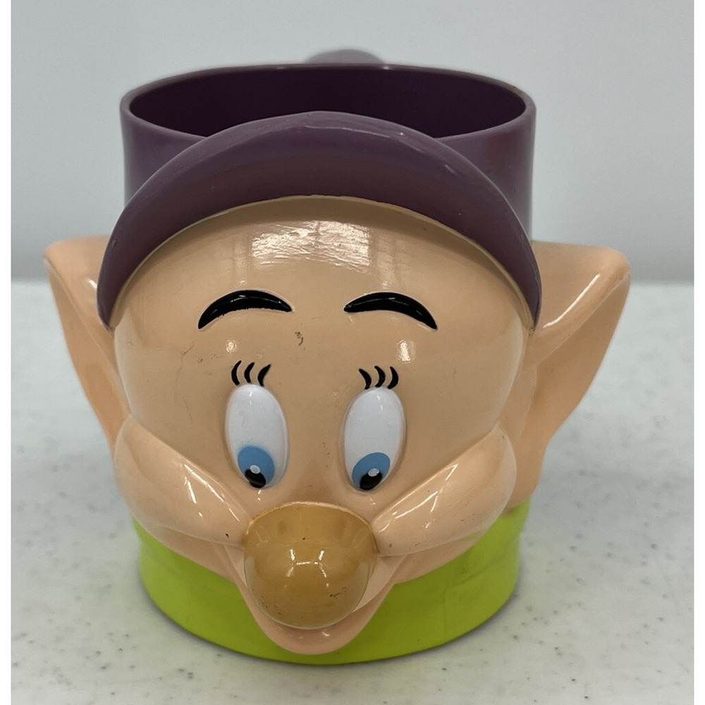 3D Disney Dopey Mug Dwarf Snow White Collectible Cup Plastic Ringling Bros